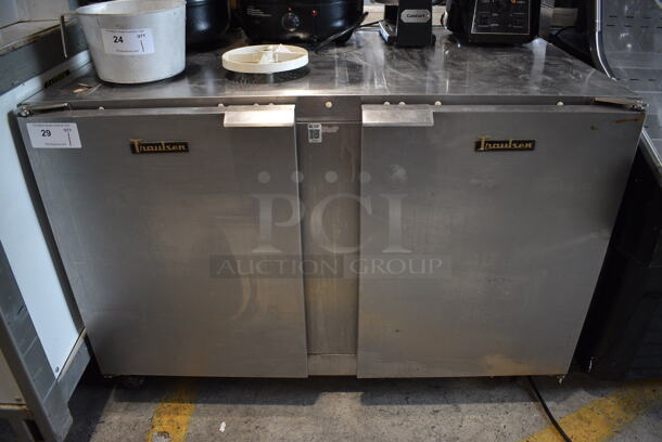 Traulsen Model UHT48-LR ENERGY STAR Stainless Steel Commercial 2 Door Undercounter Cooler on Commercial Casters. 115 Volts, 1 Phase. 48x30x33. Tested and Working!
