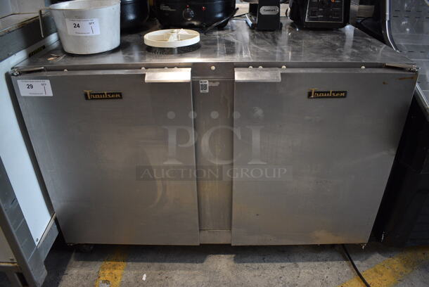 Traulsen Model UHT48-LR ENERGY STAR Stainless Steel Commercial 2 Door Undercounter Cooler on Commercial Casters. 115 Volts, 1 Phase. 48x30x33. Tested and Working! - Image 1 of 6