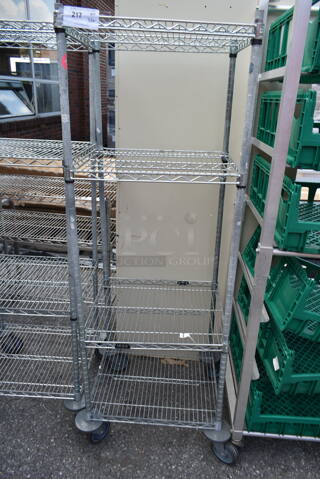 Chrome Finish 4 Tier Wire Shelving Unit on Commercial Casters. BUYER MUST DISMANTLE. PCI CANNOT DISMANTLE FOR SHIPPING. PLEASE CONSIDER FREIGHT CHARGES.