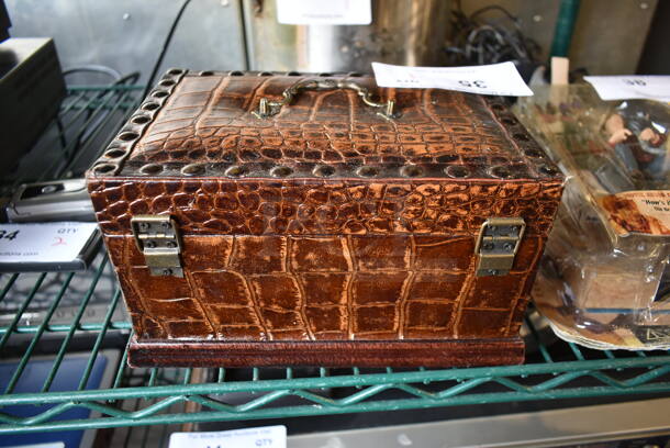 Brown Alligator Skin Pattern Box. - Image 4 of 6