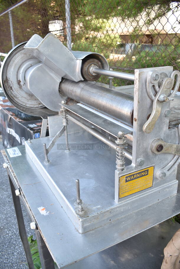 Colburne P-14-R Metal Commercial Countertop Dough Sheeter w/ Equipment Stand on Commercial Casters. Cannot Test - Missing Power Cord - Image 3 of 8