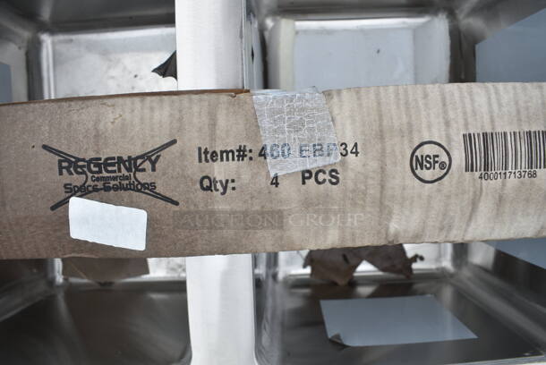 BRAND NEW SCRATCH AND DENT! Regency 600B31014219 3 Bowl Underbar Sink with Two Large Drainboards  - Image 9 of 10