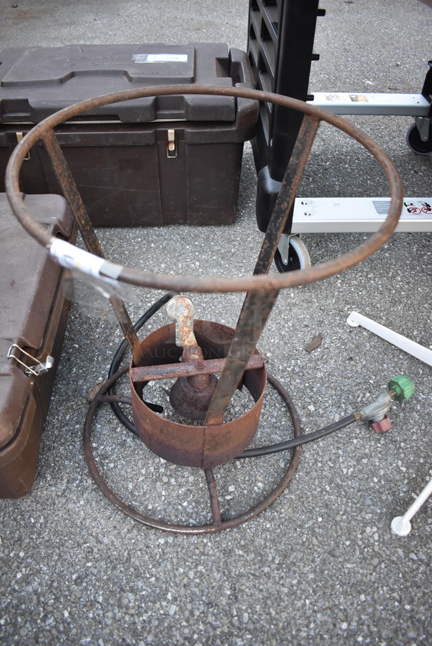 Metal Single Burner Propane Gas Powered Stock Pot Range. 17x17x22 - Image 1 of 5