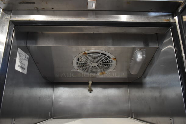 2016 Atosa MBF8004 Stainless Steel Commercial Single Door Reach In Cooler w/ Poly Coated Racks on Commercial Casters. 115 Volts, 1 Phase. Tested and Working! - Image 6 of 7