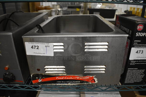 Stainless Steel Commercial Countertop Food Warmer. 120 Volts, 1 Phase. 14.5x23x9. Tested and Does Not Power On