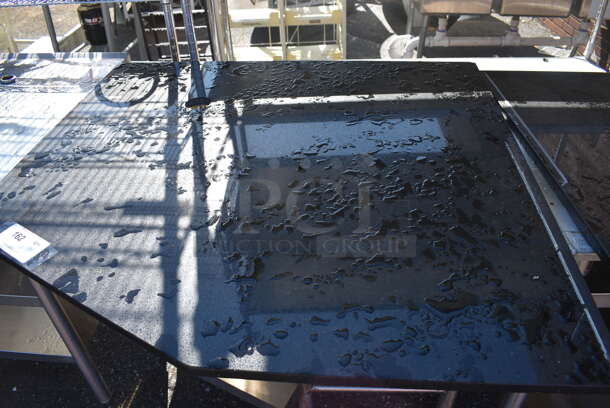 Stainless Steel Commercial Table w/ Black Countertop and Under Shelves. 39x37x35 - Image 3 of 4