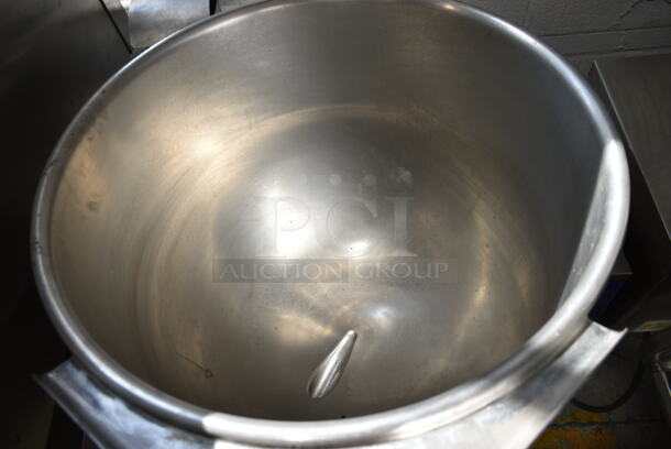 Cleveland KGL-40T Stainless Steel Commercial Floor Style Natural Gas Powered 40 Gallon Steam Kettle Manual Tilting Kettle.  - Image 4 of 7