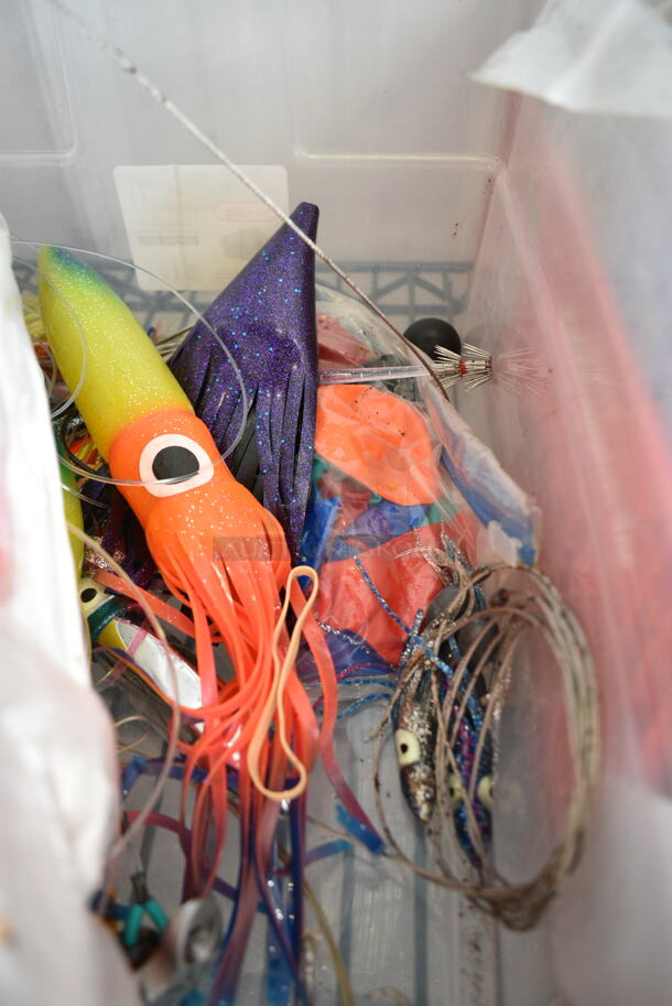 ALL ONE MONEY! Bin of Various Items Including Fishing Line and Fishing Lures - Image 7 of 8