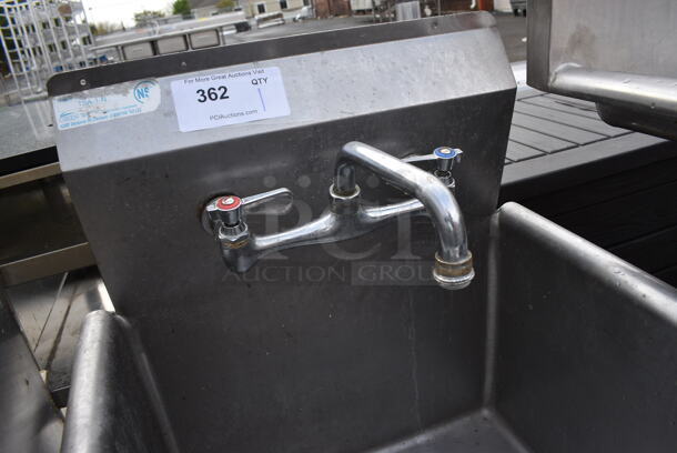 Stainless Steel Commercial Single Bay Sink w/ Faucet and Handles. 21x21x39 - Image 3 of 4