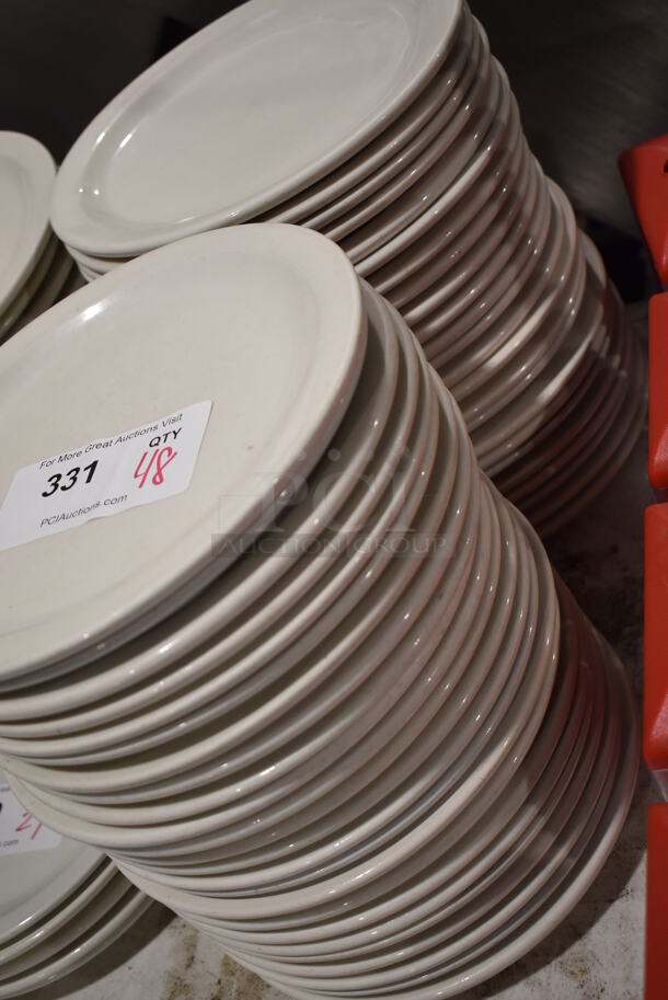 48 White Ceramic Plates. 10x10x1. 48 Times Your Bid! - Image 2 of 3