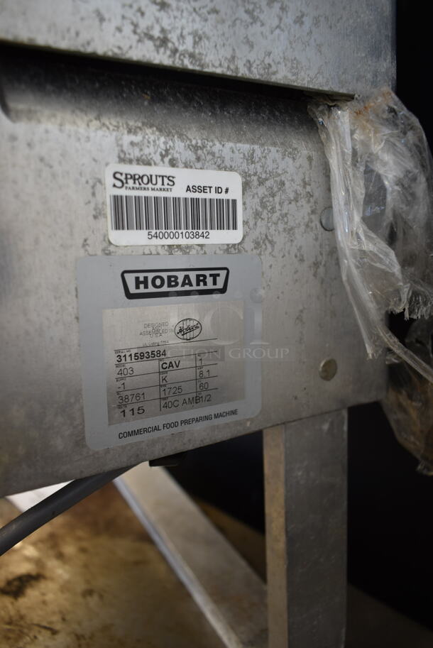 LATE MODEL! Hobart 403 Stainless Steel Commercial Countertop Electric Meat Tenderizer. 115 Volts, 1 Phase. Tested and Working! - Image 4 of 4