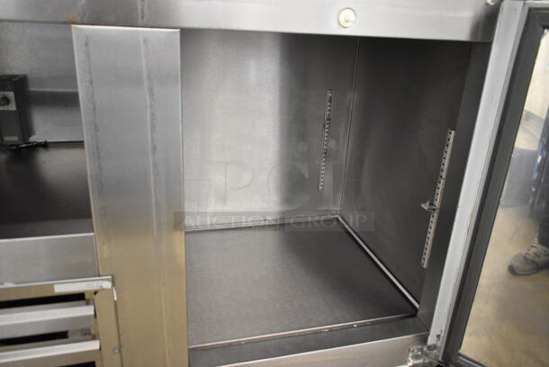 Cooltech CUSTOM48LB Stainless Steel Commercial 2 Door Undercounter Cooler on Commercial Casters. 115 Volts, 1 Phase. Tested and Powers On But Does Not Get Cold
 - Image 2 of 4
