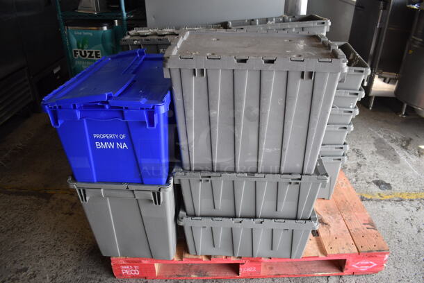 PALLET LOT of Various Gray Poly Bins of Various Silverware Including Forks and Spoons - Image 8 of 9