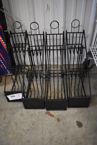 ALL ONE MONEY! Lot of 4 Black Metal Countertop 3 Tier Racks. 5x16x17
