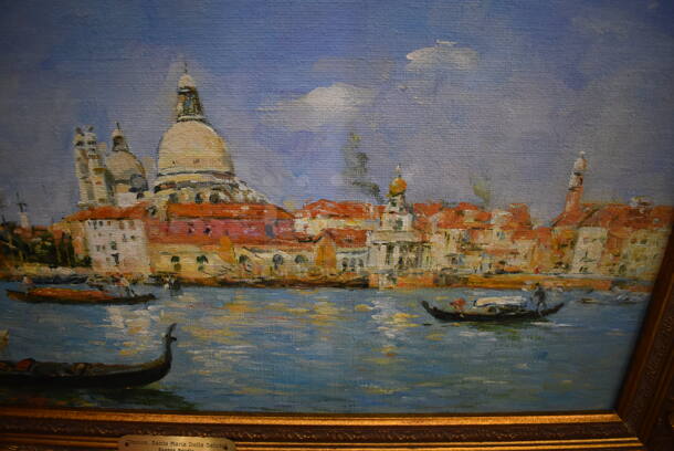 Framed Canvas Painting Reproduction of Venice, Santa Maria Della Salute by Eugene Boudin From Art Dealer Ed Mero! - Image 6 of 7