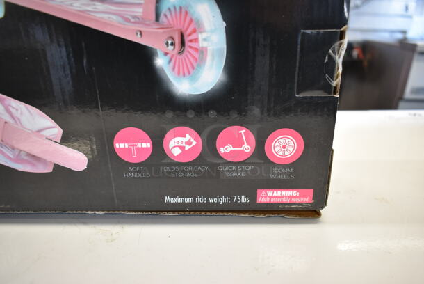 BRAND NEW SCRATCH AND DENT! Justice Light Up 2 Wheel Scooter. - Image 3 of 5