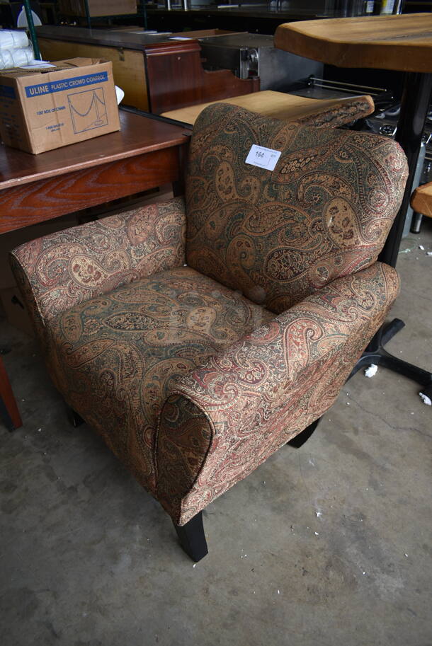 Paisley Patterned Arm Rest Chair. - Image 2 of 3