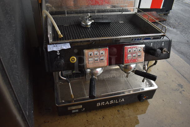 Brasilia Portofino DEL 2 Stainless Steel Commercial Countertop 2 Group Espresso Machine w/ 3 Portafilters and 2 Steam Wand. 230 Volts, 1 Phase. 28x22x21 - Image 3 of 5