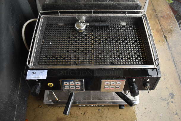 Brasilia Portofino DEL 2 Stainless Steel Commercial Countertop 2 Group Espresso Machine w/ 3 Portafilters and 2 Steam Wand. 230 Volts, 1 Phase. 28x22x21 - Image 4 of 5
