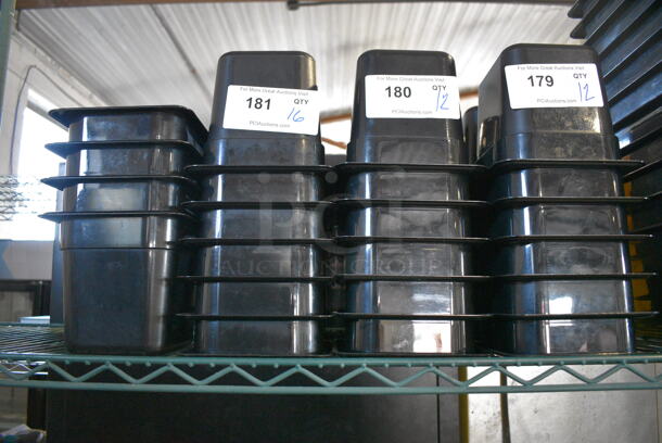 ALL ONE MONEY! Lot of 12 Cambro Black Poly 1/6 Size Drop In Bins! 1/6x6 - Image 3 of 3