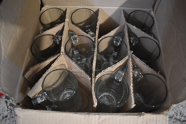 2 Boxes of BRAND NEW Glasses; 10 Large Glass Mugs and 12 Bradford Cooler Glasses. 5.5x3.5x7, 3x3x6. 2 Times Your Bid! - Image 3 of 10