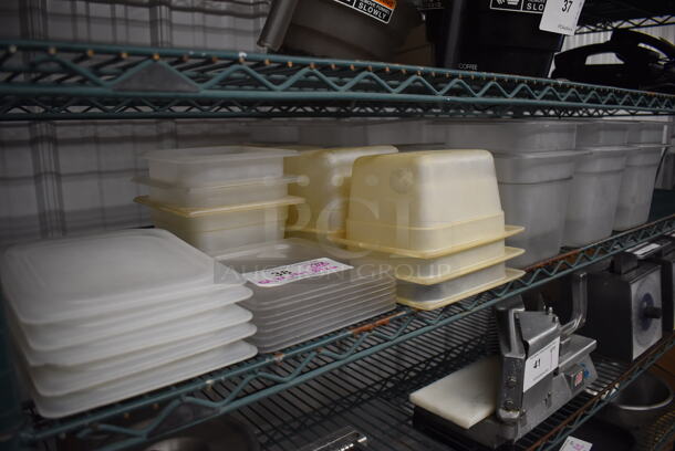 ALL ONE MONEY! Lot of Poly Drop In Bins and Lids; 13 1/6 Size Lids, 15 1/6x4 and 24 1/6x6 - Image 1 of 6