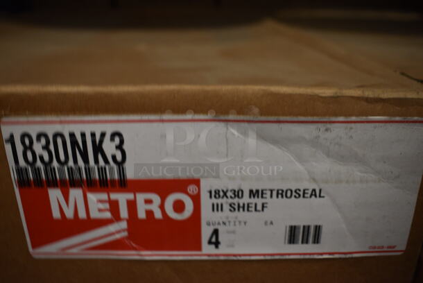 ALL ONE MONEY! Lot of 4 BRAND NEW IN BOX! Metro Green Finish Wire Shelves. 30x18x1.5 - Image 3 of 3