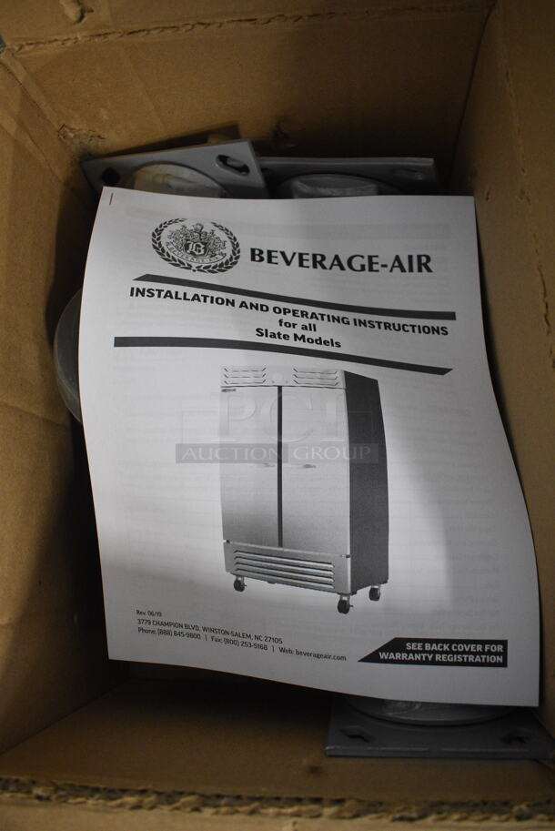 BRAND NEW SCRATCH AND DENT! Beverage Air SF2HC-1S Stainless Steel Commercial 2 Door Reach In Freezer w/ Poly Coated Racks and Commercial Casters. 120 Volts, 1 Phase. Tested and Working! - Image 6 of 7