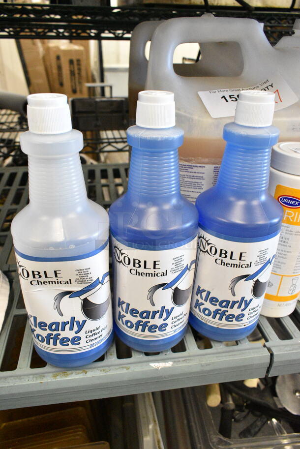 ALL ONE MONEY! Lot of 7 Various Cleaners Including Noble Klarly Koffee, Urnex Grindz, Urnex Cafiza, Diversey Heavy Duty Rotisserie Oven Cleaner - Image 2 of 8