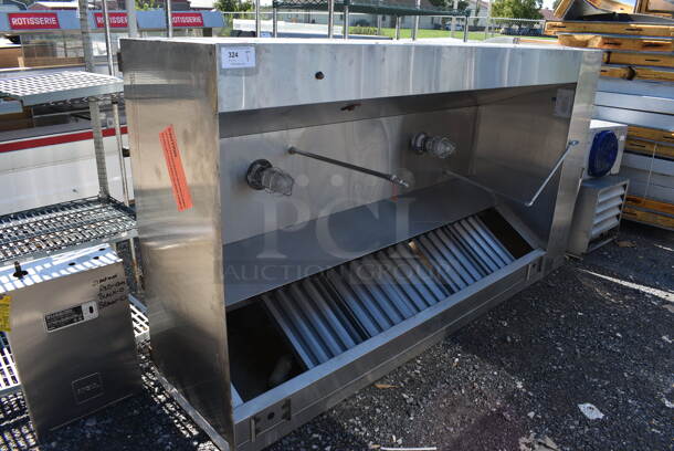 8.5' Vent Master GL-BM Stainless Steel Commercial Grease Hood w/ Filters. 101x24x55