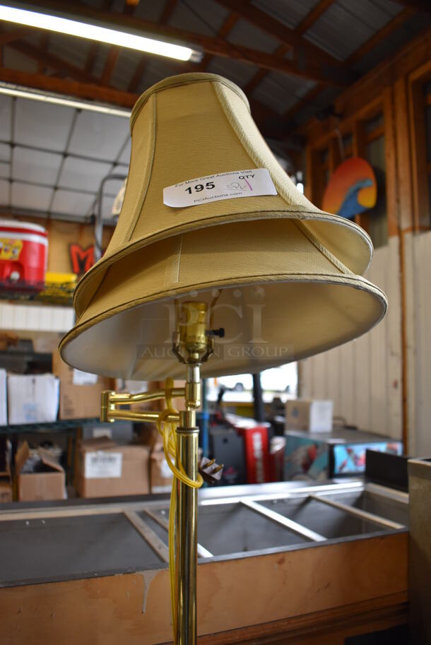 ALL ONE MONEY! Gold Finish Metal Lamp w/ Extra Shade and Floor Fan. Includes 20x18x41 - Image 3 of 4