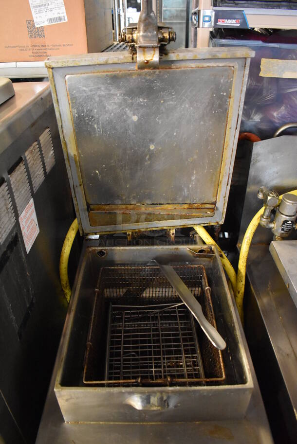 2016 Henny Penny 600C Stainless Steel Commercial Floor Style Natural Gas Powered Pressure Fryer on Commercial Casters. 80,000 BTU. 18x39x48 - Image 6 of 10