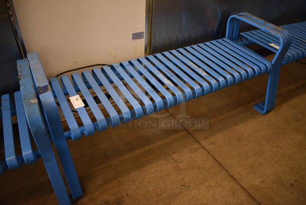 Blue Metal Bench. 60x26x24.5