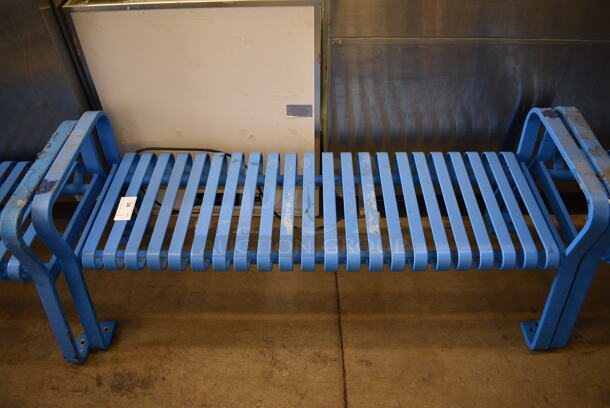 Blue Metal Bench. 60x26x24.5 - Image 4 of 4