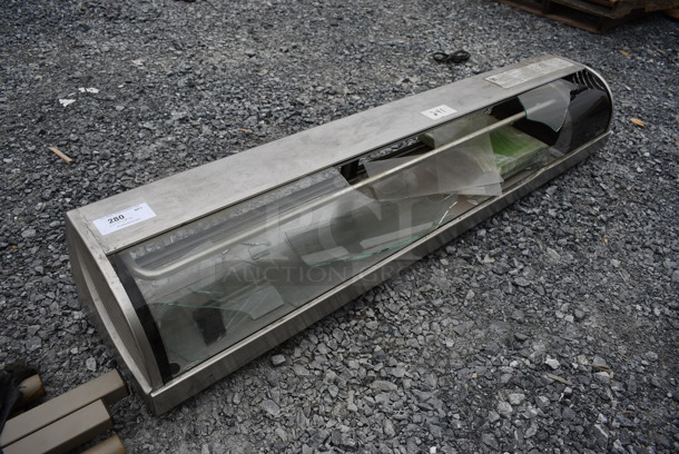 Hoshizaki Stainless Steel Commercial Countertop Sushi Display Case. Broken Glass - See Pictures For Details. 70x14x10. Cannot Test - Unit Needs New Power Cord
