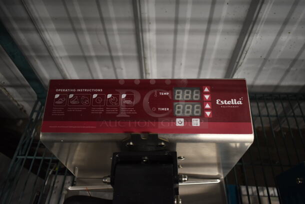 BRAND NEW SCRATCH AND DENT! Estella WBMX1A Stainless Steel Commercial Countertop Belgian Waffle Maker. 120 Volts, 1 Phase. Tested and Working! - Image 4 of 7