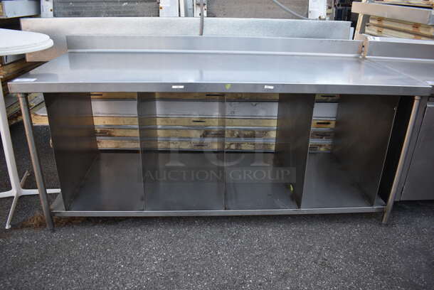 Stainless Steel Table w/ Back Splash and Under Shelf. 84x36x41