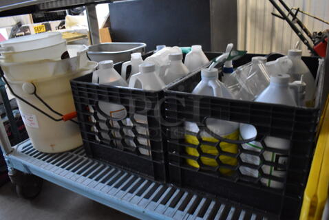 ALL ONE MONEY! Tier Lot of Various Items Including Jugs of Cleaner