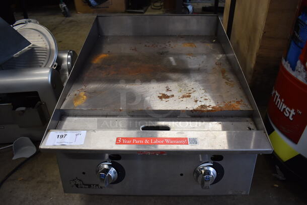 Star Ultra Max Stainless Steel Commercial Countertop Natural Gas Powered Flat Top Griddle. 24x34x18