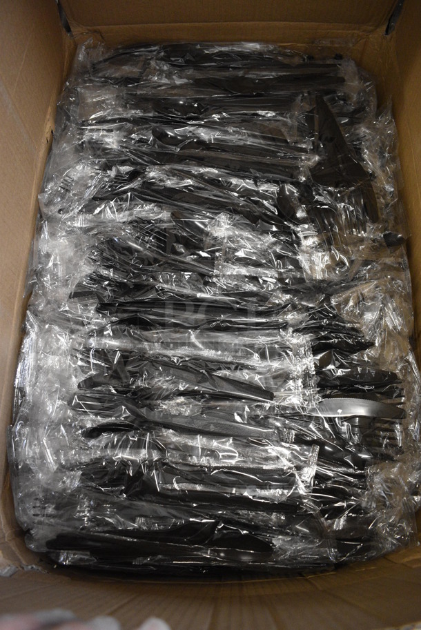 ALL ONE MONEY! Lot of BRAND NEW IN BOX! Visions Choice Black Heavy Weight Wrapped Plastic Cutlery