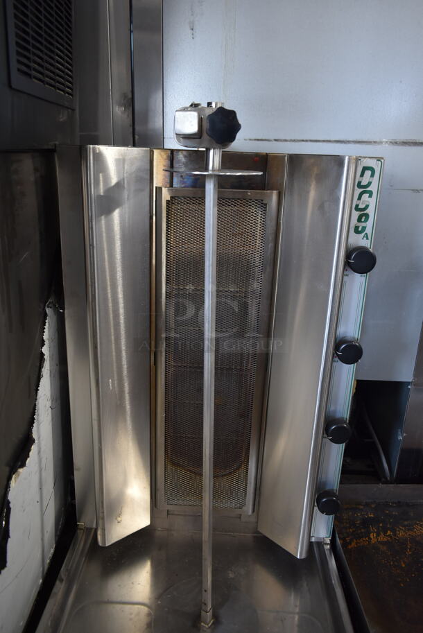 Visvardis DG 8A Stainless Steel Commercial Countertop Natural Gas Powered Vertical Broiler Gyro Machine.  - Image 4 of 6
