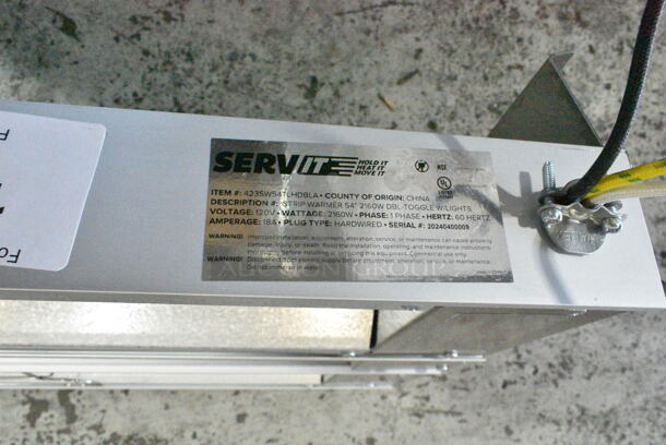 BRAND NEW SCRATCH AND DENT! ServIt 423SW54TLHDBLA 54" Lighted Double Strip Warmer with Dual Toggle Controls. 120 Volts, 1 Phase. - Image 8 of 8