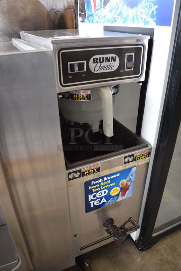 Bunn Model T3 Stainless Steel Commercial Countertop Iced Tea Machine w/ Beverage Holder Dispenser and Poly Brew Basket. No Lid. 120 Volts, 1 Phase. 9.5x19x30 - Image 2 of 5