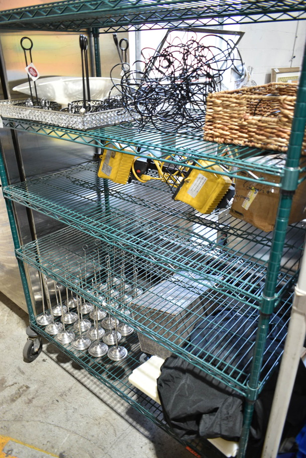 ALL ONE MONEY! Three Tier Lot of Various Items Including Metal Countertop Holders, Metal Table Number Holders and Light. - Image 1 of 12