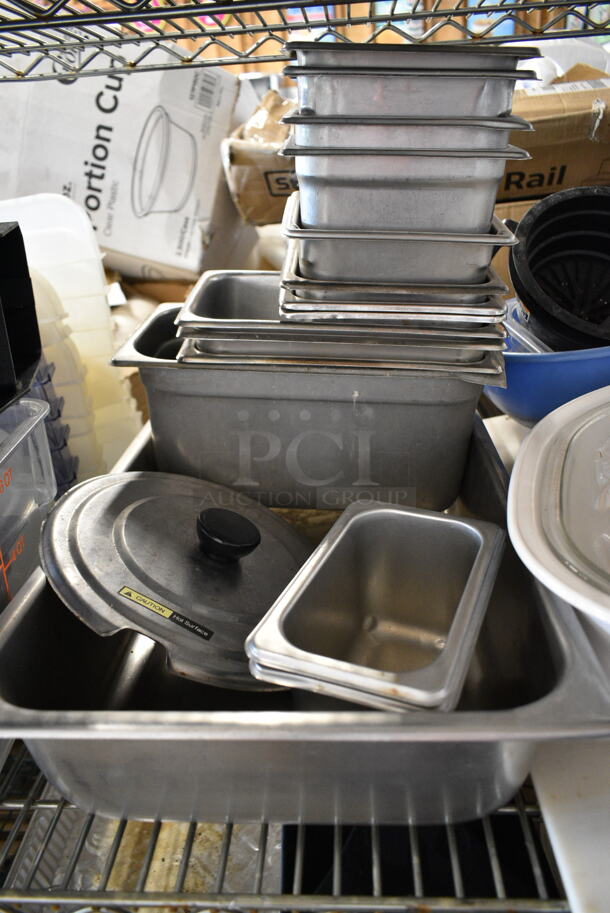 ALL ONE MONEY! Lot of 2 Tier Lot of Various Items Including Poly Silverware Bins, Food Baskets, Towel Dispenser, Stainless Steel Drop In Bins - Image 6 of 12