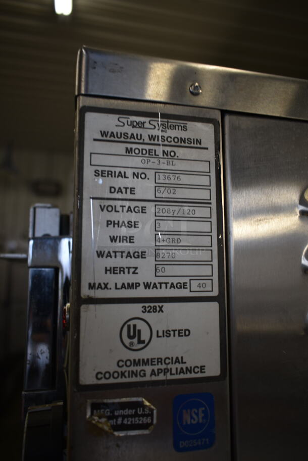 Super Systems OP-3-BL Stainless Steel Commercial Floor Style Oven Proofer on Commercial Casters. 120/208 Volts, 1 Phase.  - Image 6 of 6