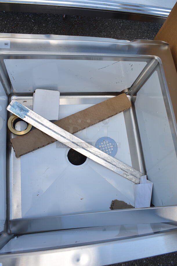 BRAND NEW SCRATCH AND DENT! Regency 600SM242412 29" 16-Gauge Stainless Steel One Compartment Floor Mop Sink - 24" x 24" x 12" Bowl - Image 4 of 5