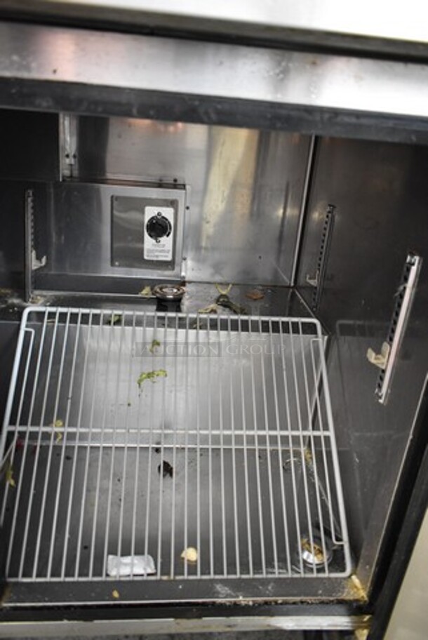 Turbo Air MUR-72 Stainless Steel Commercial 3 Door Undercounter Cooler w/ Butcher Block Countertop on Commercial Casters. 115 Volts, 1 Phase. Tested and Working! - Image 3 of 7