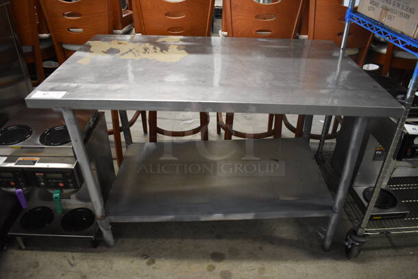Stainless Steel Table w/ Metal Under Shelf. 48x30x32.5
