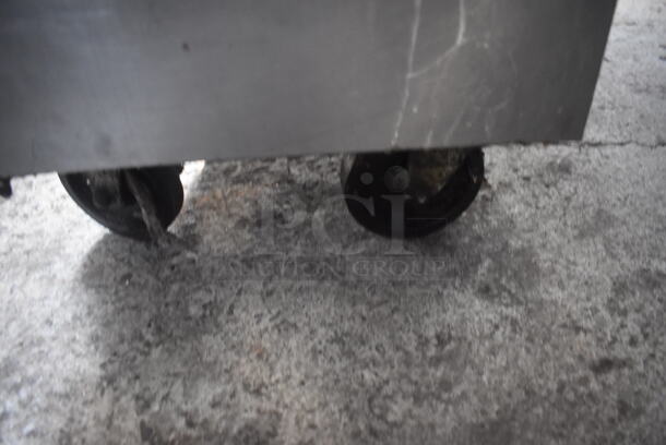 Frymaster Commercial Stainless Steel Natural Gas Fryer On Commercial Casters.  - Image 7 of 7